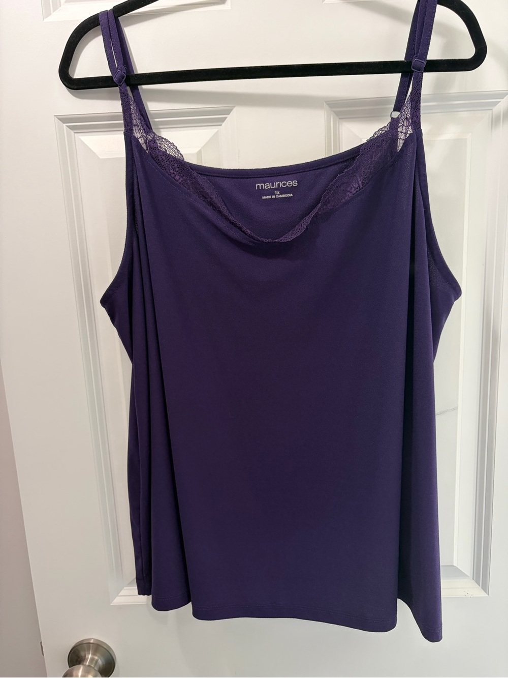 Maurices Deep Purple Lace Trim Flowy Tank/Cami